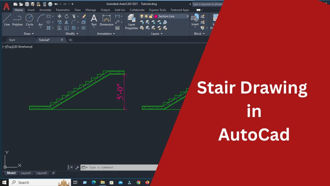 How to draw stair in AutoCAD tutorial bangla | Elius Cad Cam - 2023