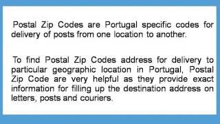 Portugal Zip Codes