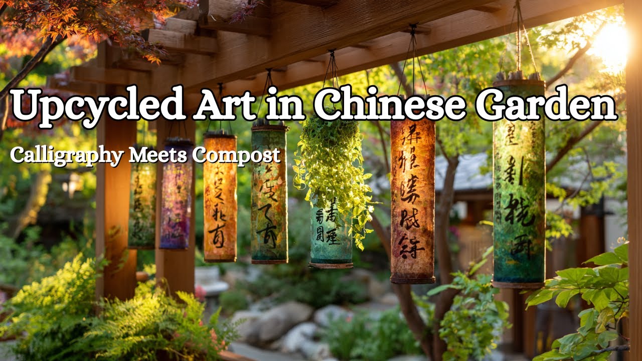 Calligraphy Meets Compost: Upcycled Art in a Scholar’s Chinese Garden With Earthy Vibes