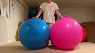 Neko Hopurr Ball Vs Giant Pink Knobby Hopper Ball Late Valentines Edition