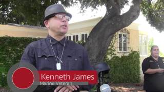 Local support group stands for veterans on Pasadena bridge