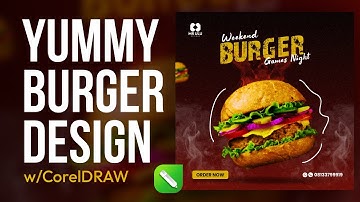 How To Create a YUMMY BURGER Social Media Design | CorelDRAW Tutorial