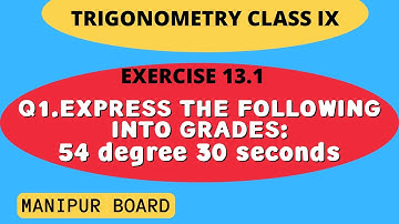 TRIGONOMETRY || CLASS IX MATH EX.13.1 Q.1 (ii) || MANIPUR BOARD || GPS MANIPUR