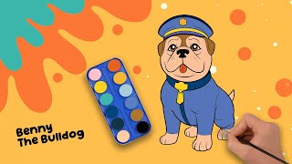 Cute Police Dog Drawing Coloring for Kids Educational Interactive Coloring Pages