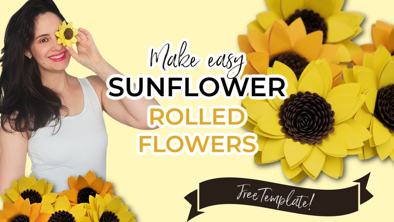 HOW TO MAKE PAPER SUNFLOWERS | STEP-BY-STEP PAPER FLOWER TUTORIAL | + FREE FLOWER TEMPLATE - YouTube how-to-make-paper-sunflowers-step-by-step-paper-flower-tutorial-free-flower-template-youtube