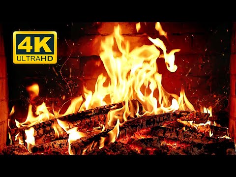 🔥 Cozy Fireplace 4K (12 HOURS). Fireplace with Crackling Fire Sounds. Crackling Fireplace 4K