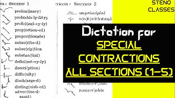 Special Contractions All Sections (Dictation) | Pitman Shorthand (English) | 2021