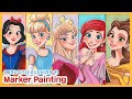디즈니 공주들 그리기 1탄!, 마카그림, 디즈니팬아트 /Disney Princess, Marker Painting, Fanart
