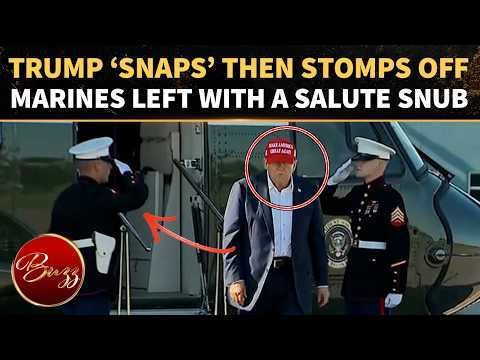 ‘RAGING’ Trump Storms Past Marines; Helicopter Drama Ends In Salute Snub