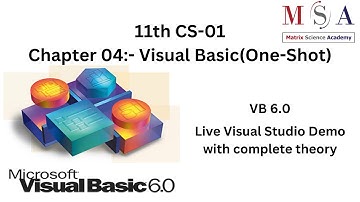 11th CS-01 VB || Chp 4 || Visual Basic  || Class 11 || LIVE VB Codes || 11th State board.