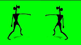 Footage Dancing Sirenogolovii green background  Футаж танцующий сиреноголовый на зеленом фоне