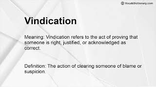 Vindication Meaning