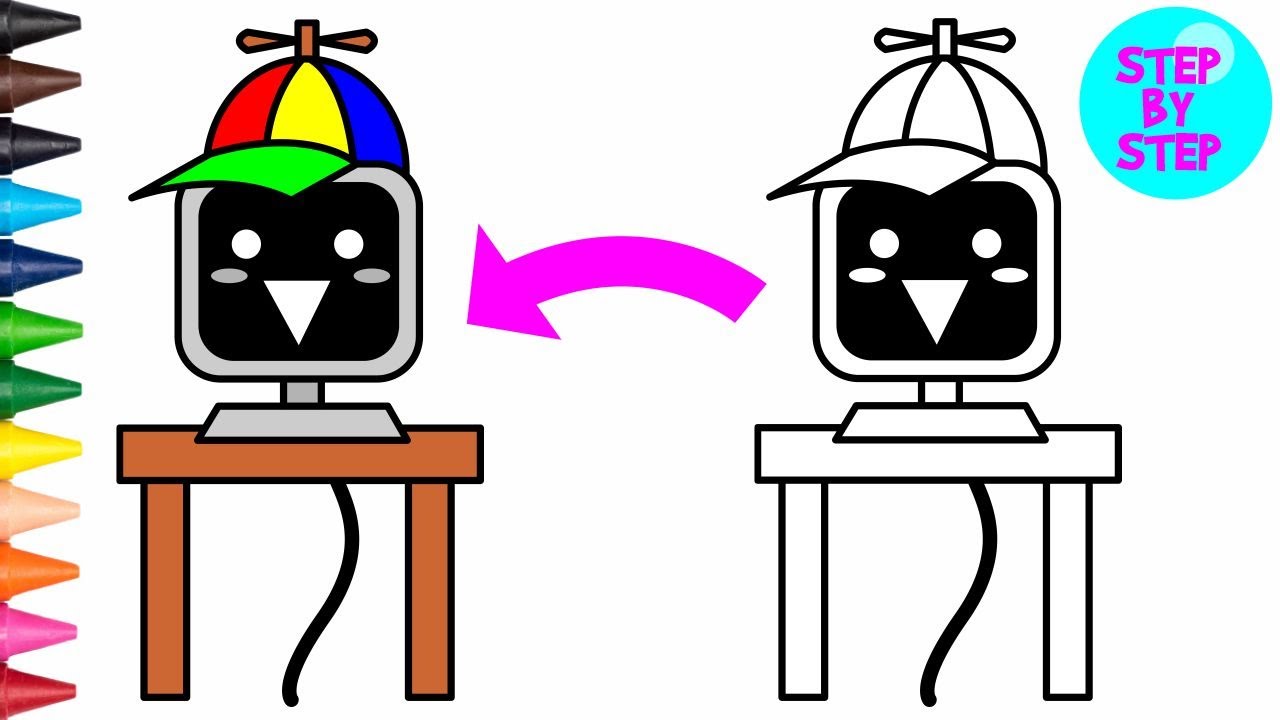 How to draw the Mr. Fun Computer of Sprunki easy - YouTube