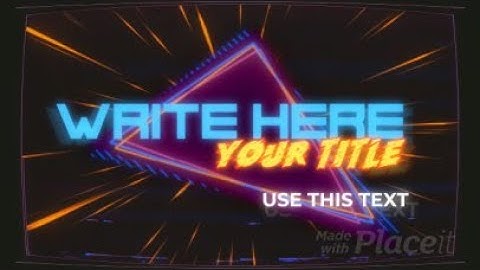 Retro Intro Maker Featuring an 80