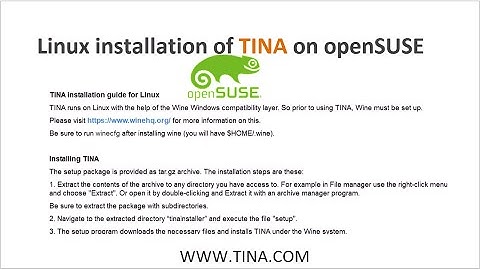Linux installation of TINA on openSUSE