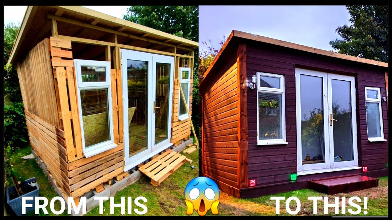 DIY Pallet Summer House Build Pallet Shed Man Cave YouTube