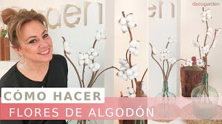 Cómo hacer FLORES de ALGODÓN - MANUALIDAD SENCILLA para decorar //  Decogarden 