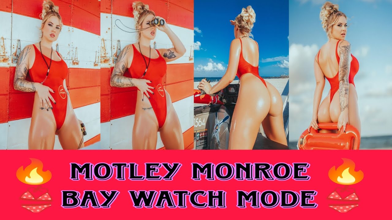 Hot summer beach vibes featuring the sexy Motley Monroe.. the bay watch