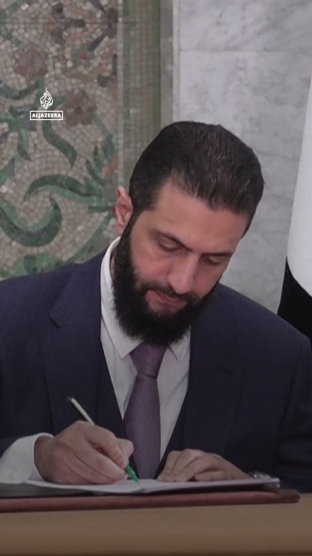 Syria's interim leader signs constitutional declaration, hails a new future | AJ#shorts