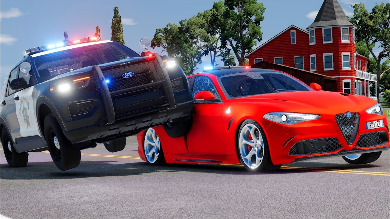 Epic Police Chase Fails in BeamNG Drive #3 - SmashLab - YouTube