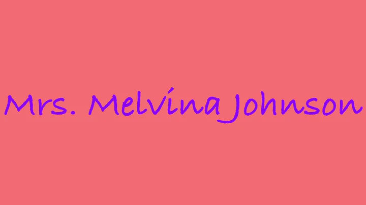 Melvina Johnson, Memorial Service Video