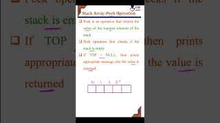 Peek operations using stack array #stackoperations #array #csegurushorts #shorts #shortvideo #short