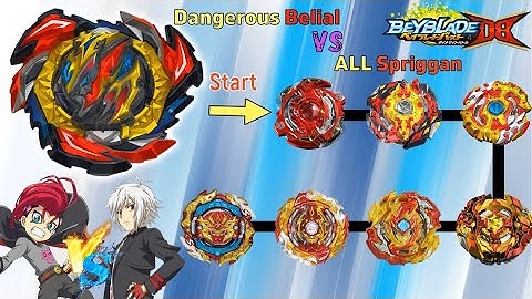 베이블레이드 버스트 다이너마이트 데인저러스 벨리알 VS ALL 스프리건 ベイブレード Dangerous Belial VS ALL Spriggan Beyblade Burst DB