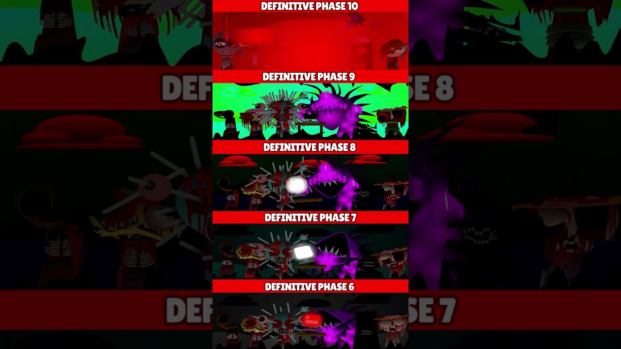 Incredibox Sprunki Definitive Phase 10 VS 9 Phase8 Phase7 Phase6 MIX HORROR VERSION 