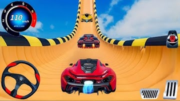 Ramp Red Car Racing Flyover 3D Gameplay _ Android || Ramp Car Stunts Racing Video Car Simulator Game