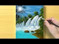 Waterfall Landscape Painting / Acrylic Painting / STEP by STEP #250 / 폭포 아크릴화