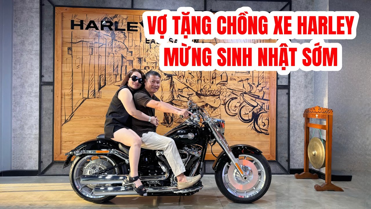VỢ TẶNG CHỒNG XE HARLEY MỪNG SINH NHẬT SỚM Mẫu xe Fat Boy huyền thoại của hãng xe Mỹ Harley-Davidson