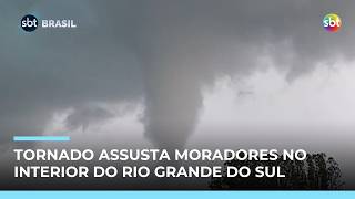 Tornado atinge cidades do interior do Rio Grande do Sul e causa danos | #SBTBrasil