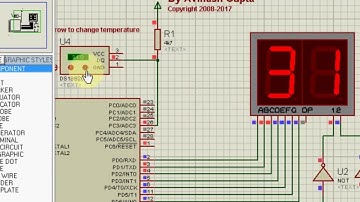 DS18B20 Temperature Sensor Interface with AVR ATmega8 Proteus Simulation