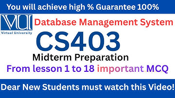 CS403 Midterm Preparation all Important & Repeated MCQ ✅ || cs403 midterm #cs403 #helper0711