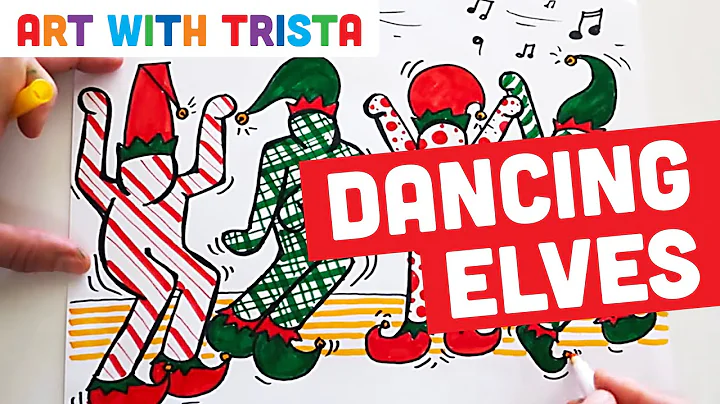 Keith Haring Inspired Dancing Elves Holiday Drawing Tutorial - Art With Trista