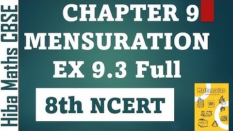 Cbse 8th maths chapter 9 mensuration exercise 9.3 full answers | NCERT maths solutions in Tamil