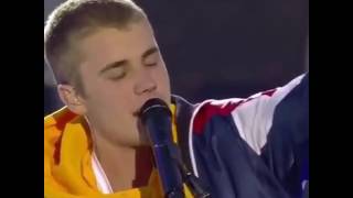 Justin Bieber preaches to fans @ Ariana Grande One Love Manchester Concert