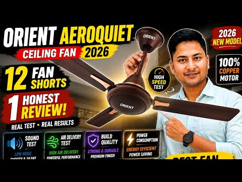 🪭🪭Orient Aeroquiet Ceiling Fan Review 2026 | Sound Test, Air Delivery & Build Quality