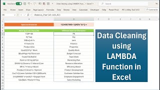 Data Cleaning using LAMBDA Function in Excel