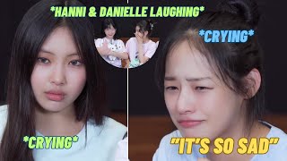 Minji & Hyein crying while reacting to MV meanwhile Hanni & Danielle laughing