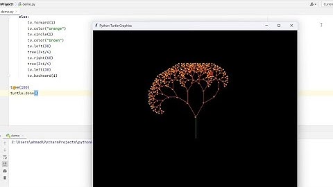 Amazing Fractal Tree Design Using Python Turtle🐢 | Python Turtle #python #shortsfeed #turtle #viral
