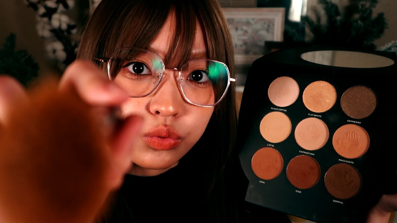 👓 ASMR Doing Your Preppy Schoolgirl Makeup (layered sounds, whispers, personal attention)