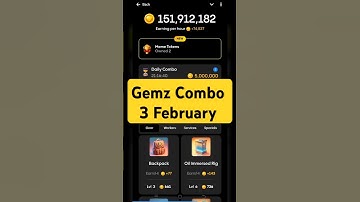 Gemz Daily Combo Today 3 February Daily Combo Today #gemz #combo #airdrop