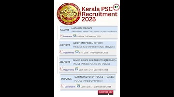 kerala psc notification 2025 cat.no:423/2025pscnotification#pscnewnotification#recruitment2025 #psc