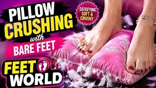 Pillow Trampling with Barefeet 🦶 Heavy Weight Silver Ankle||Most Attractive Demanding Video 📸