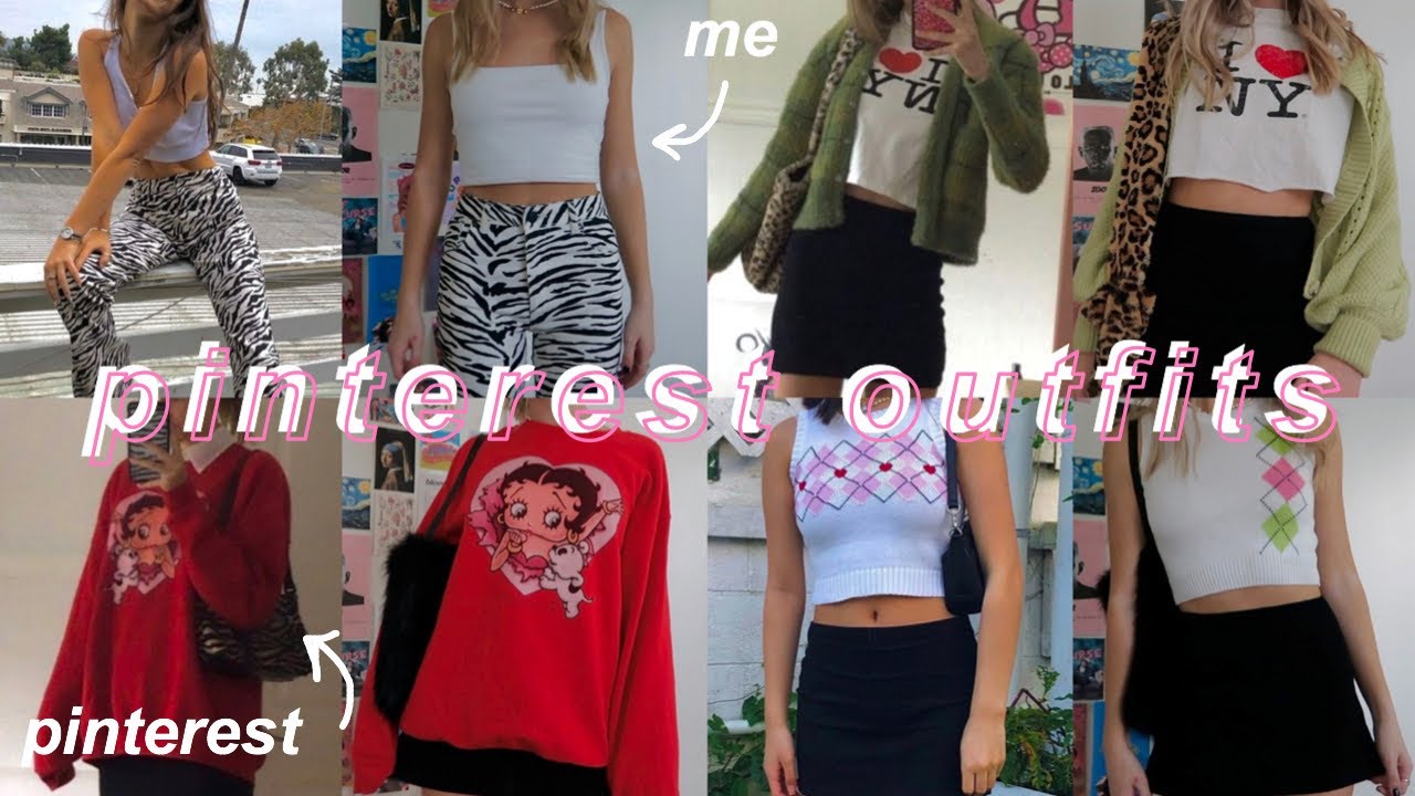recreating trendy pinterest outfits ! - YouTube
