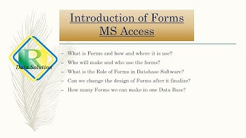 14. MS Access - Introduction & Role of Forms - Hindi