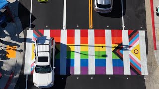 First Rainbow Pride Crosswalk in the City of Los Angeles