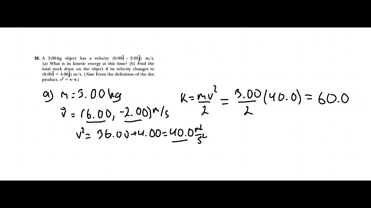 Simple Exergy Problem PHYS101 Problem: Simple kinetic energy problem - YouTube