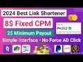 $8 CPM | Highest Paying Url Shortner 2024 | (Daily Payment) | Best Link shortener 2024 | #shortner